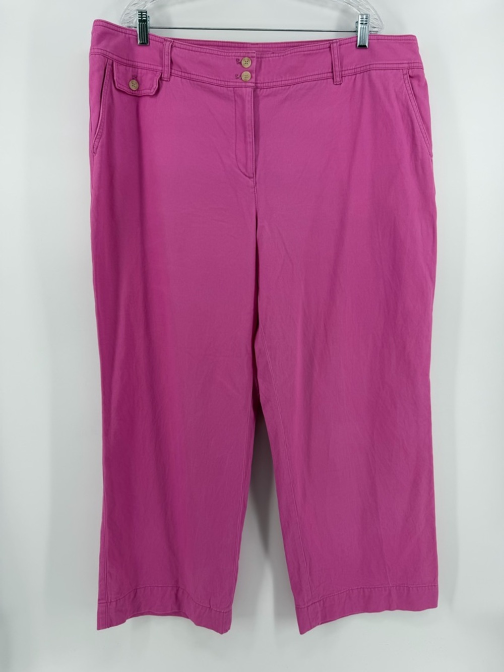 Talbots Twill Wide Leg Pants in Orchid Pink, Cotton/Modal Blend, Women's 20WP